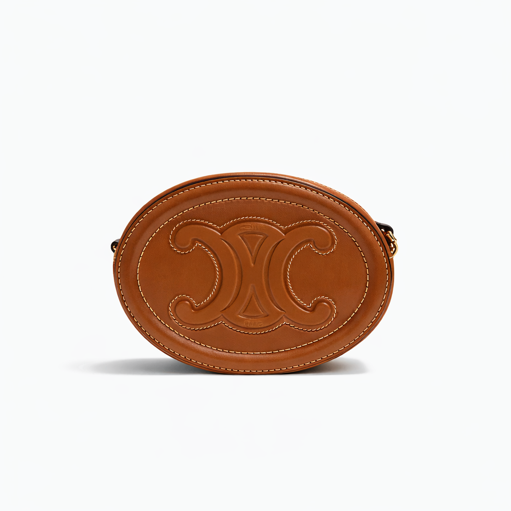 【#767】Pre-ownedCeline Cuir Triomphe Brown Calfskin Shoulder Bag BJ1109904039