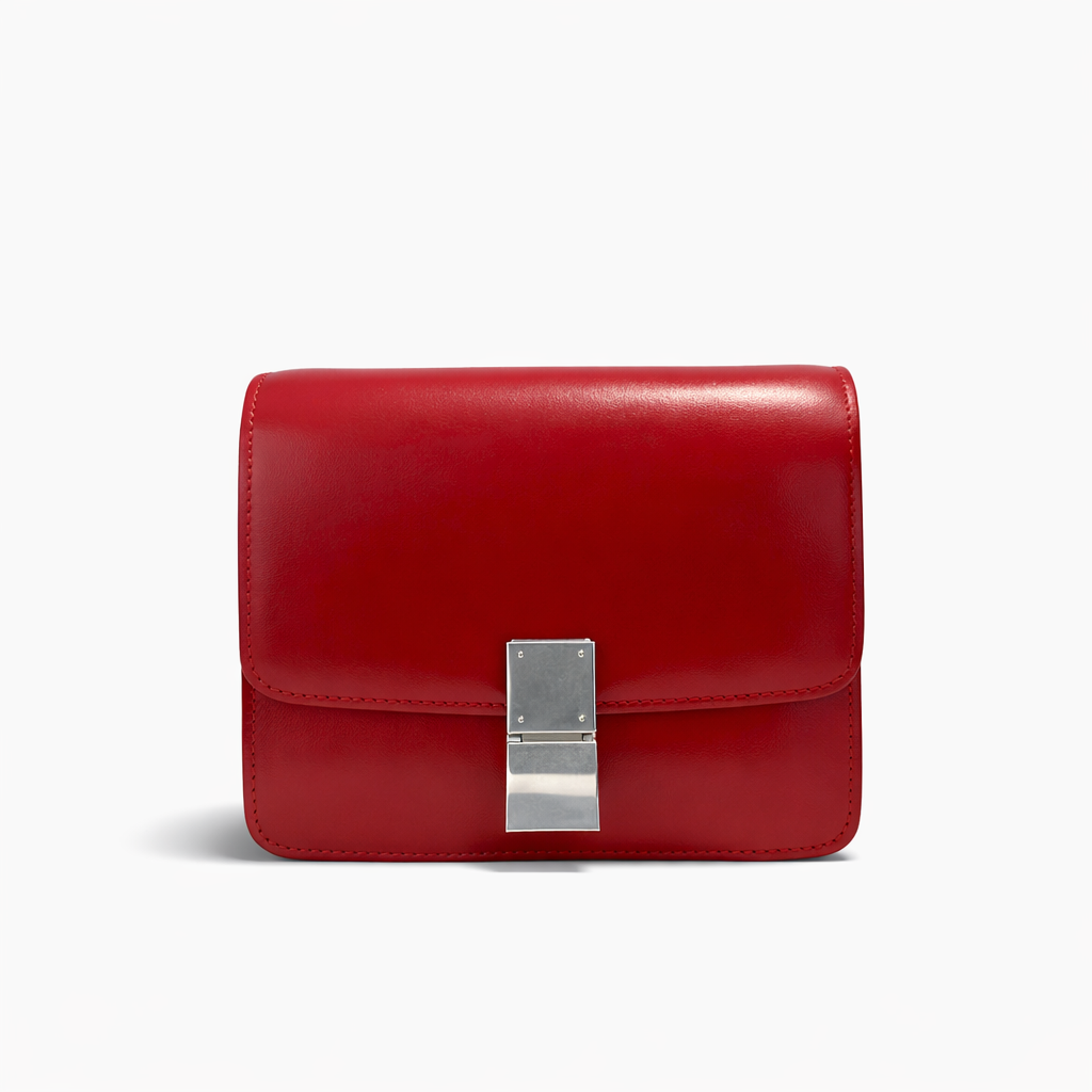 【#768】Pre-owned Celine Box Red Calfskin Shoulder Bag BJ1109904048