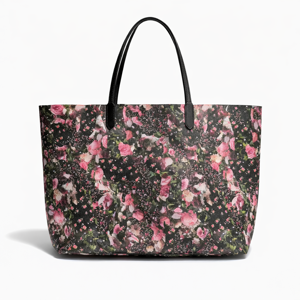 【#792】Pre-owned Givenchy Gusset Set Dark Floral Tote Bag BJ1109904022