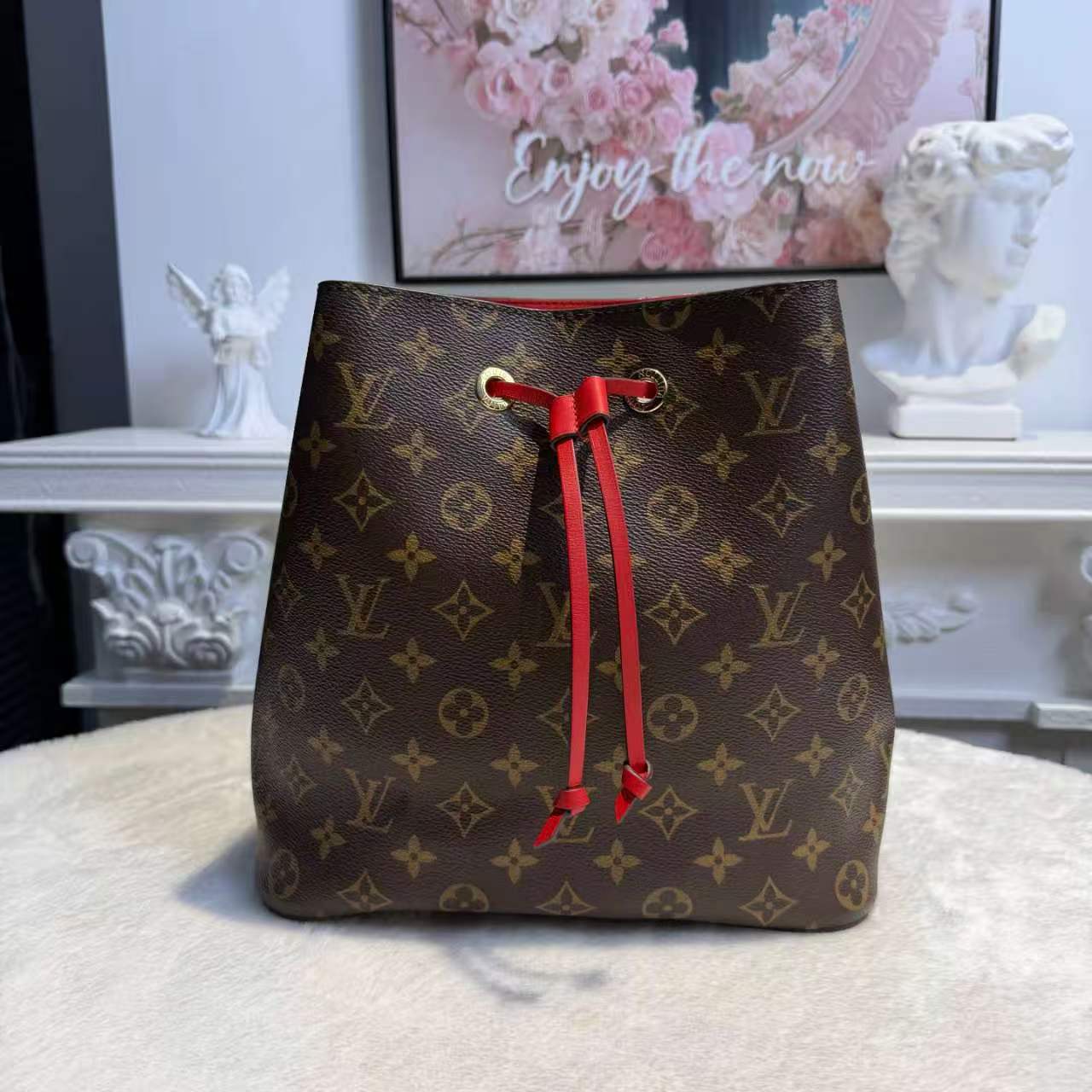 【#799】Pre-owned Louis Vuitton Neonoe Red MM Size Canvas Tote Bags BJ1102004068 【Deposits 100$】【Installments #1 100$/1200$】