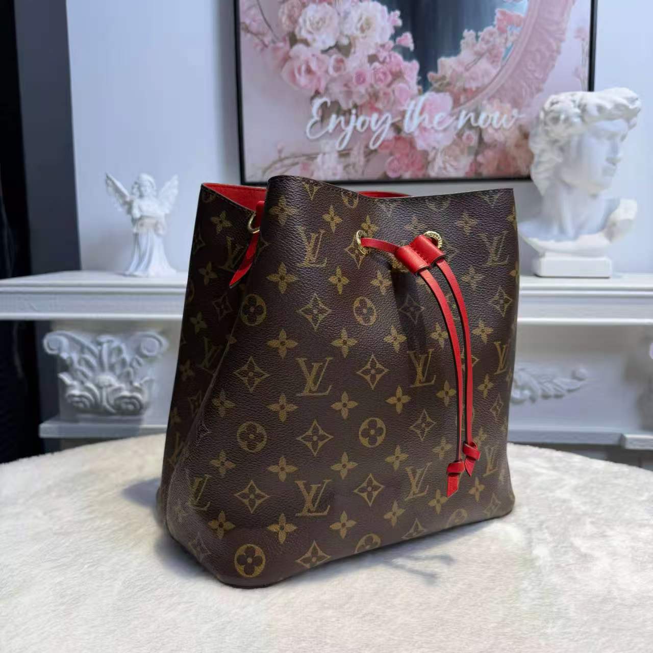 【#799】Pre-owned Louis Vuitton Neonoe Red MM Size Canvas Tote Bags BJ1102004068 【Deposits 100$】【Installments #1 100$/1200$】