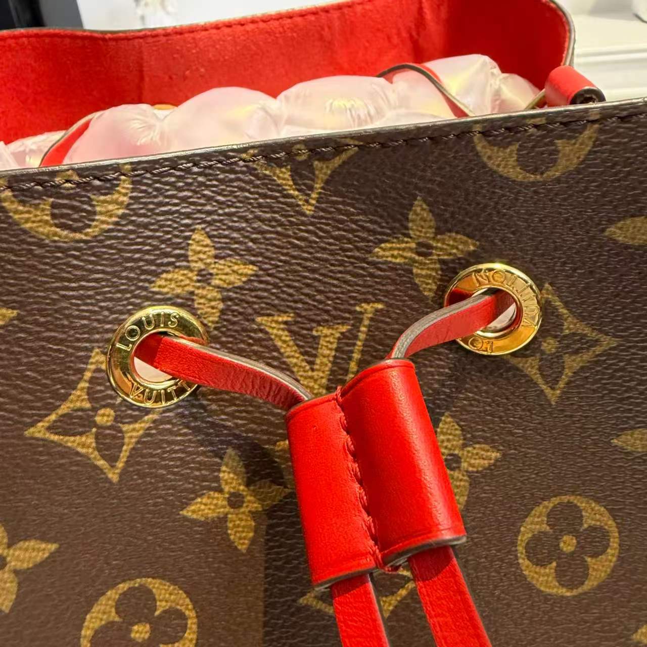 【#799】Pre-owned Louis Vuitton Neonoe Red MM Size Canvas Tote Bags BJ1102004068 【Deposits 100$】【Installments #1 100$/1200$】