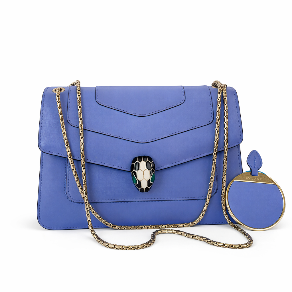 【#741】Pre-owned BVLGARI Serpenti Forever Purple Calfskin Shoulder Bag BJ1109904045