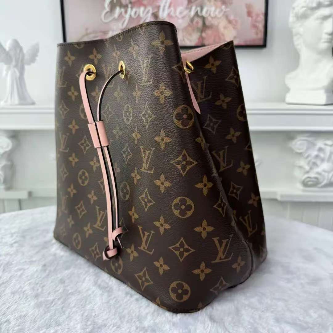 【#752】Pre-owned Louis Vuitton Neonoe Pink Monogram Canvas Medium Shoulder Bag BJ1101704085