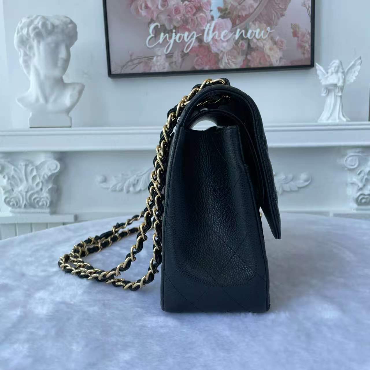 【#815】Pre-owned CHANEL Classic Flap Shoulder Bags BJ11020050388 Double Flap Jumbo Size