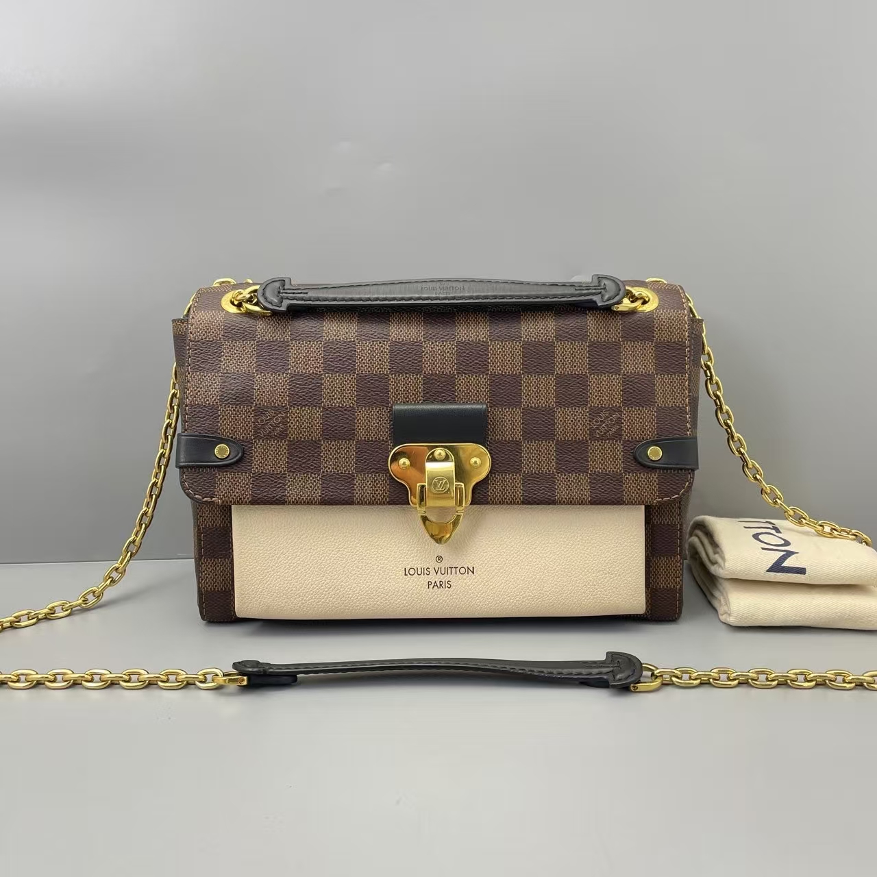 【#485】Pre-owned Louis Vuitton Small Size Vavin Canvas99Calfskin Crossbody Bag BJ110204055 