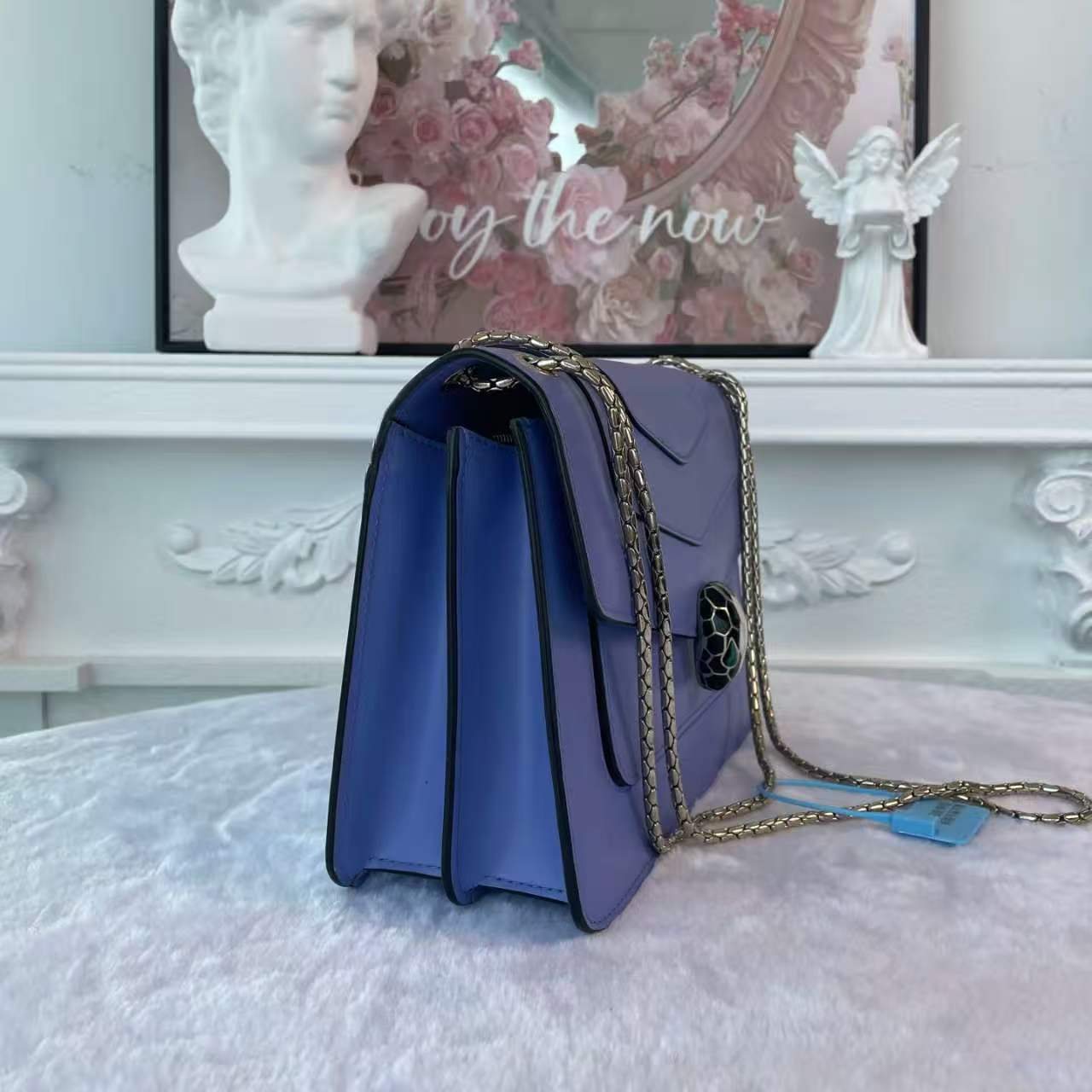 【#741】Pre-owned BVLGARI Serpenti Forever Purple Calfskin Shoulder Bag BJ1109904045