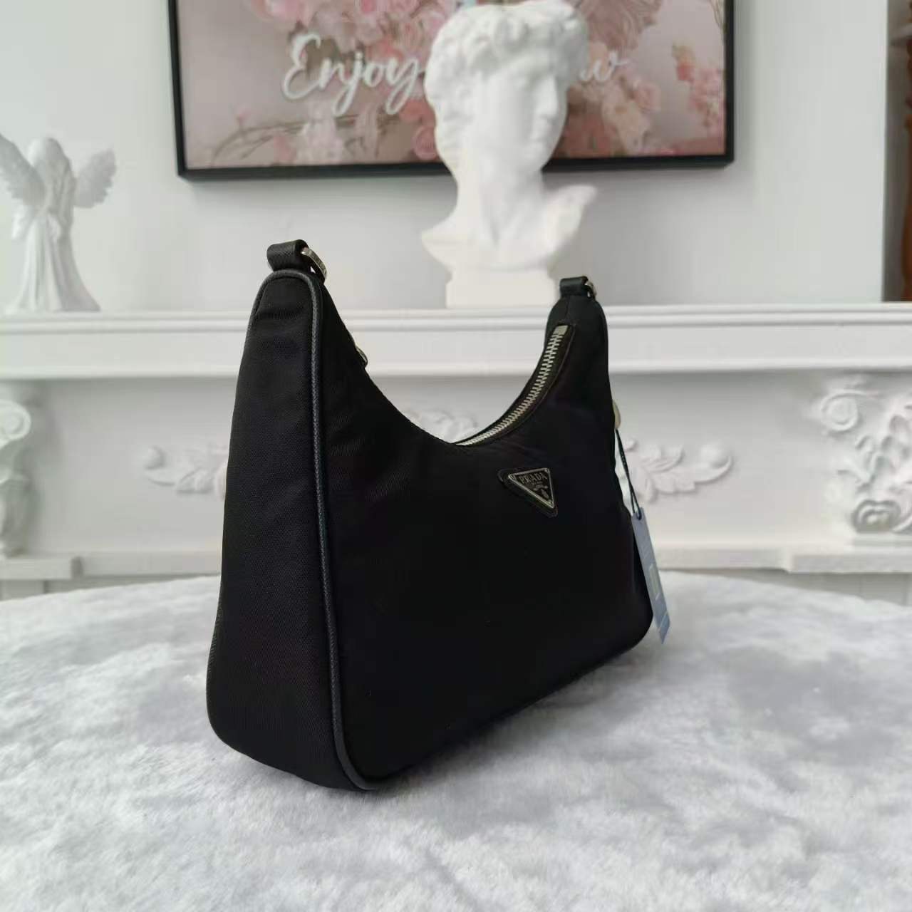 【#761】Pre-owned Prada Re-Edition Mini Nylon Black Shoulder Bag BJ1109904052