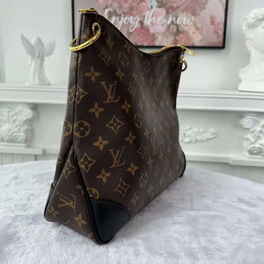 【#755】Pre-owend Louis Vuitton Odeon Brown Monogram Canvas&Calfskin Medium BJ1102004088