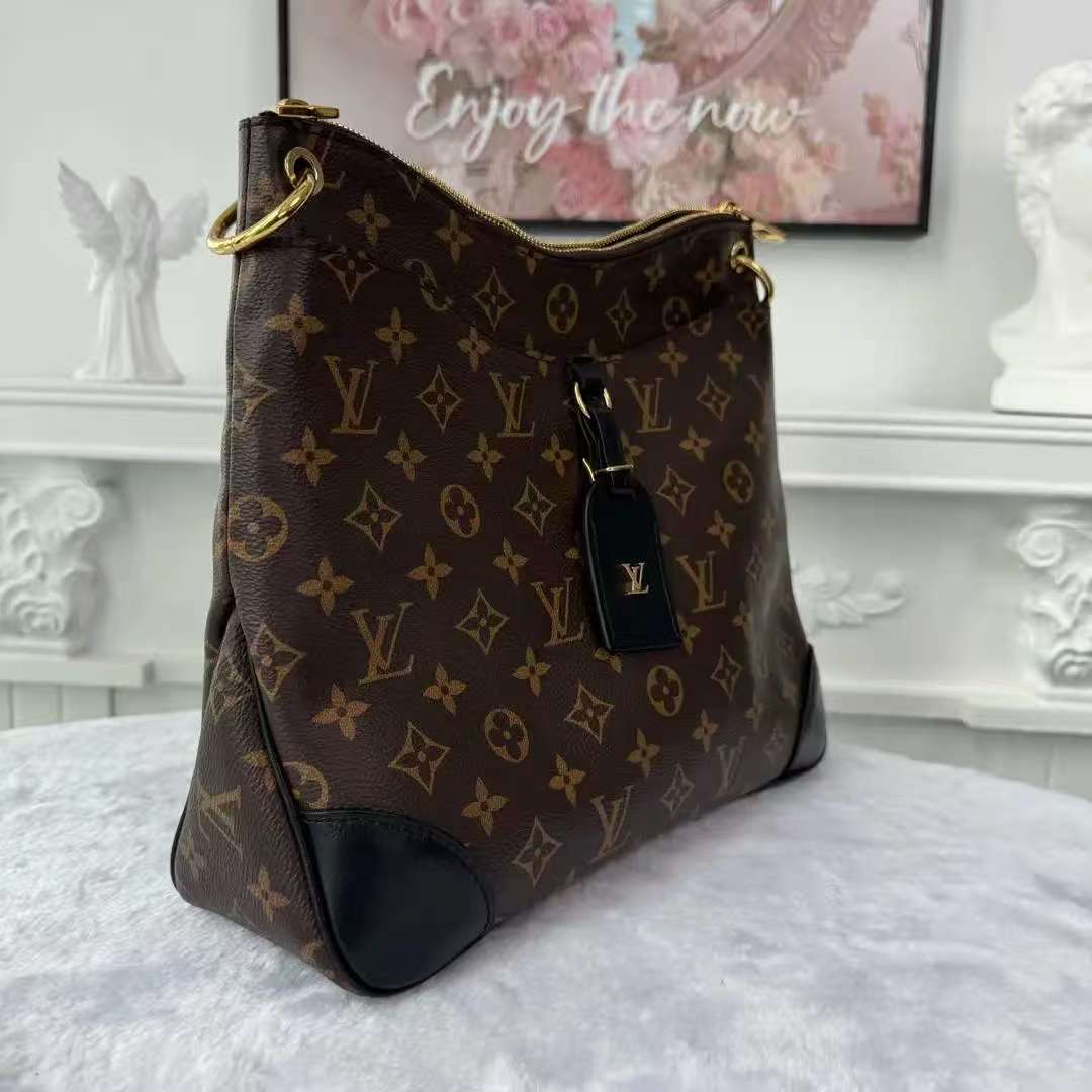 【#755】Pre-owend Louis Vuitton Odeon Brown Monogram Canvas&Calfskin Medium BJ1102004088