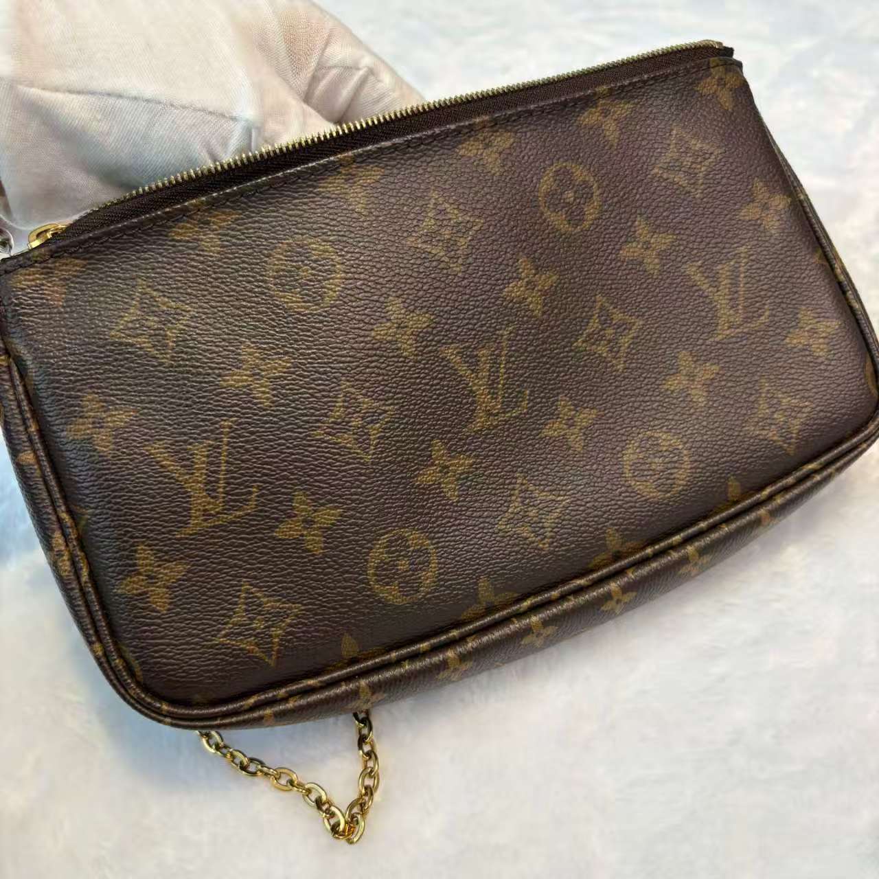 【#724】Pre-owned Louis Vuitton Multi Pochette Accessories  Monogram Pinkstrap Calfskin Shoulder Bag BJ1102104078