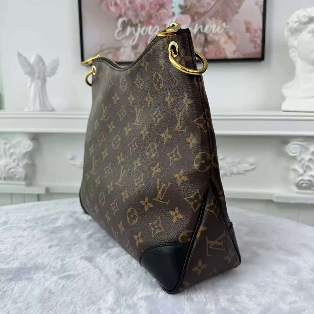 【#755】Pre-owend Louis Vuitton Odeon Brown Monogram Canvas&Calfskin Medium BJ1102004088