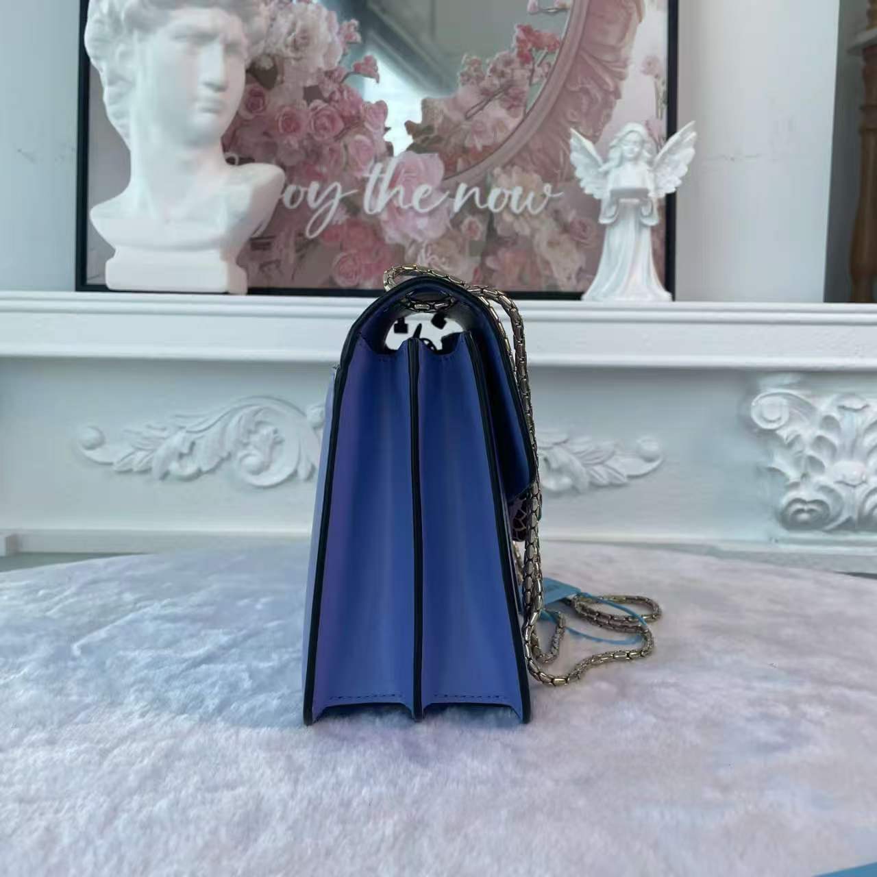 【#741】Pre-owned BVLGARI Serpenti Forever Purple Calfskin Shoulder Bag BJ1109904045