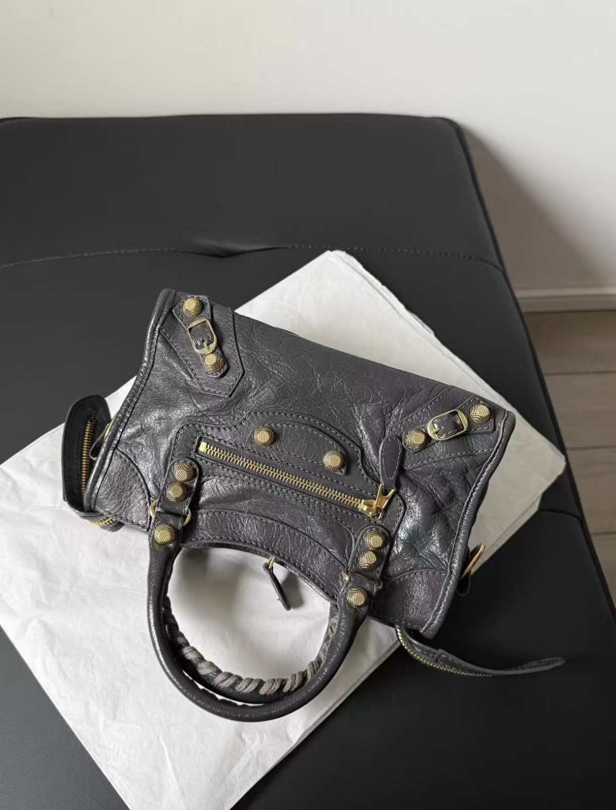 【#763】Pre-owned  Balenciaga City Mini Black Shoulder Bag BJ1109904055【Final Payment #2 1080$/1180$】