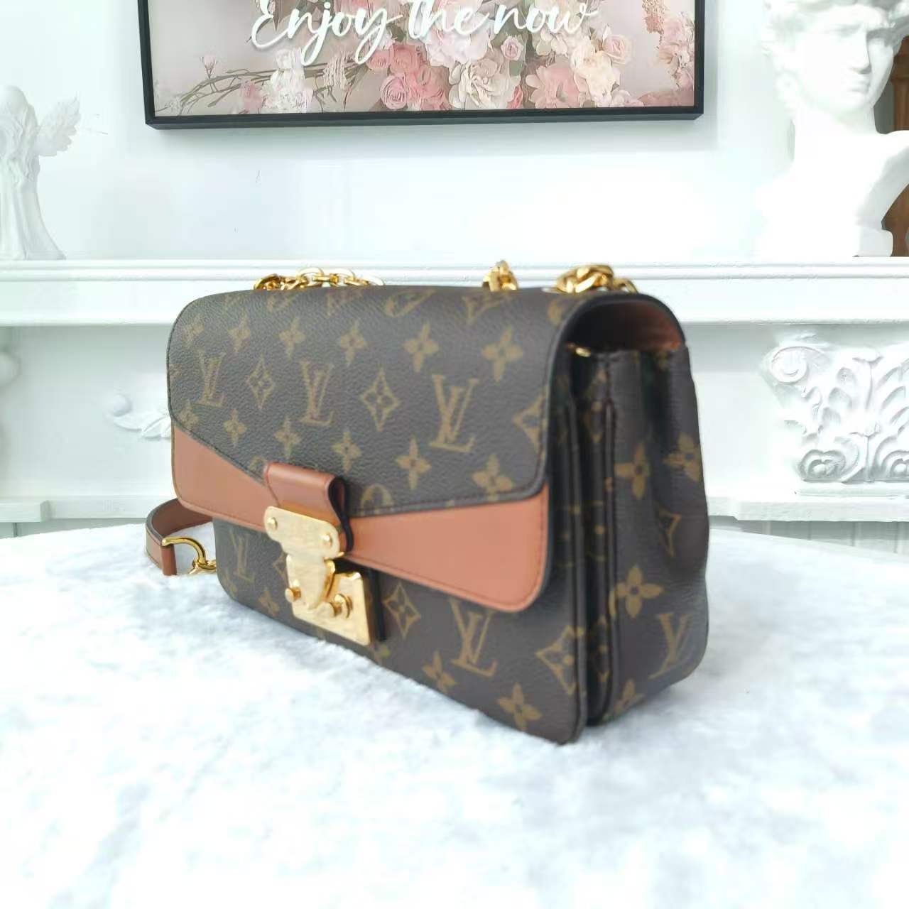 【#748】Pre-owend Louis Vuitton Marceau Brown Monogram Calfskin Shoulder Bag BJ1109904099