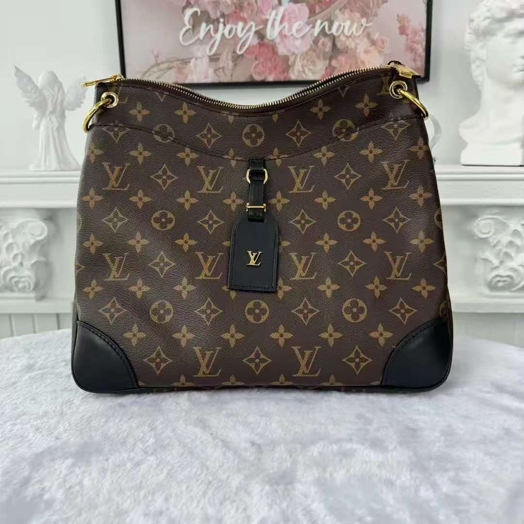 【#755】Pre-owend Louis Vuitton Odeon Brown Monogram Canvas&Calfskin Medium BJ1102004088
