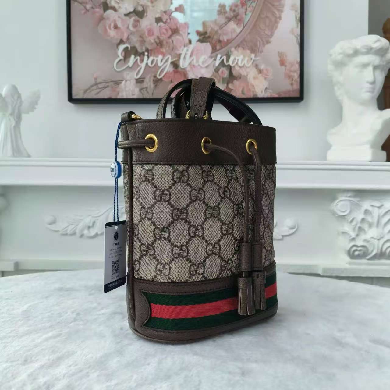 【#749】Pre-owend Gucci Ophidia Monogram Calfskin Mini Shoulder Bag BJ1109904040