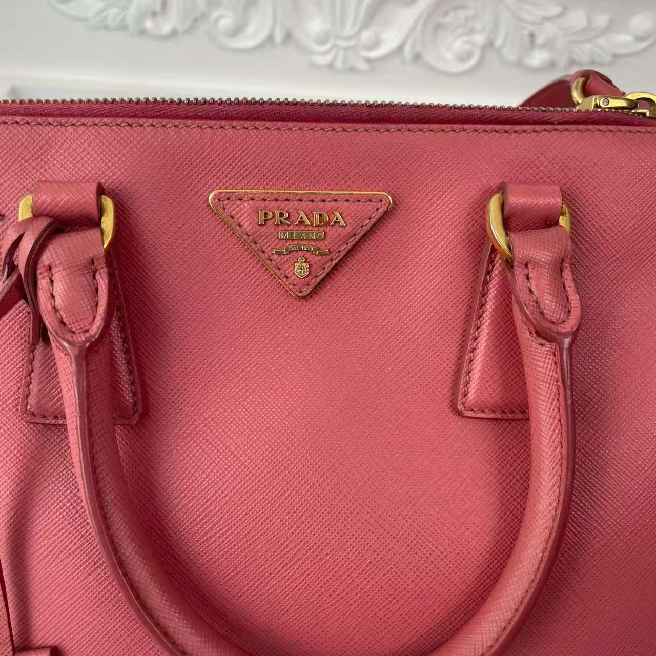 【#742】Pre-owned Prada Galleria Pink Calfskin Small Shoulder Bag BJ1109904025