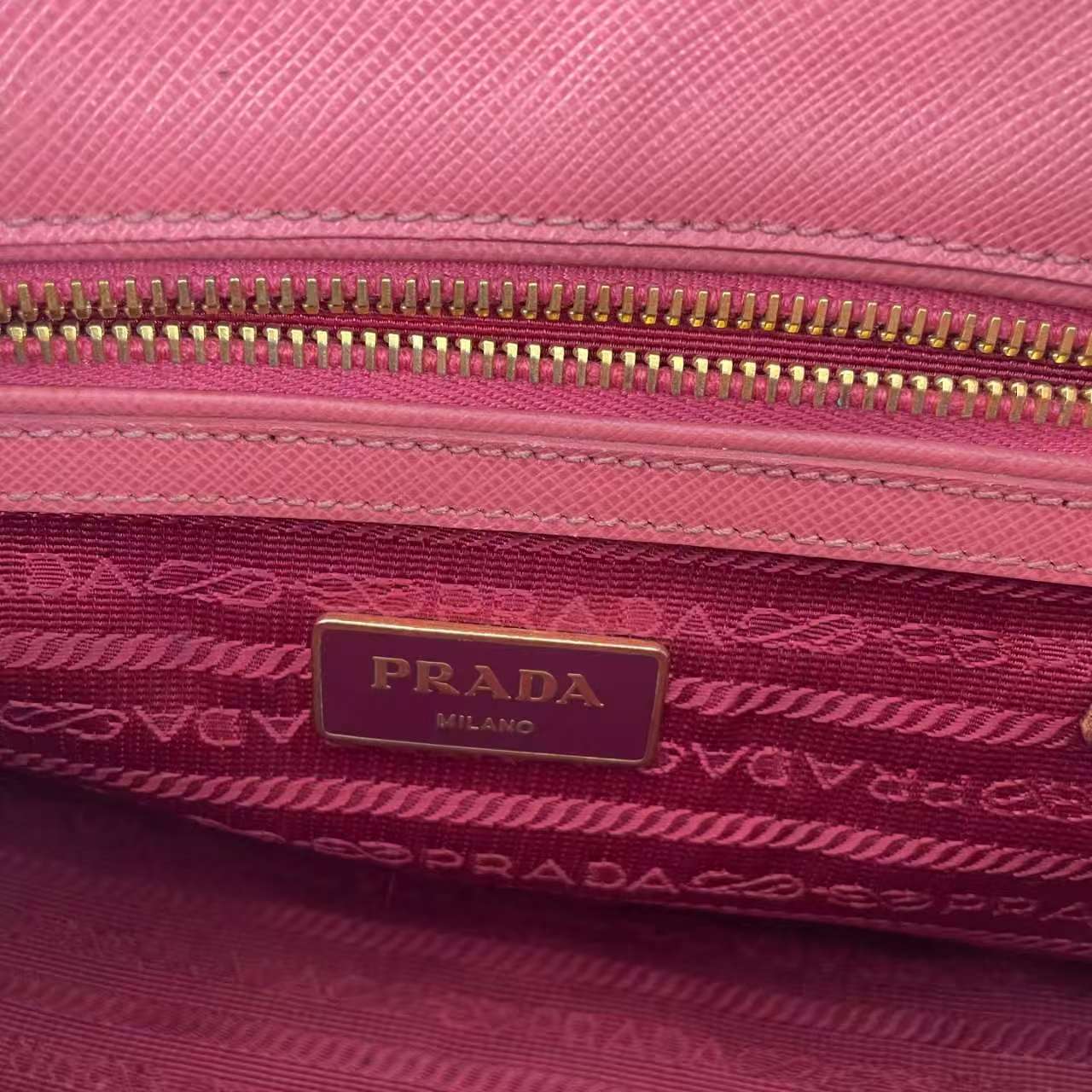 【#742】Pre-owned Prada Galleria Pink Calfskin Small Shoulder Bag BJ1109904025