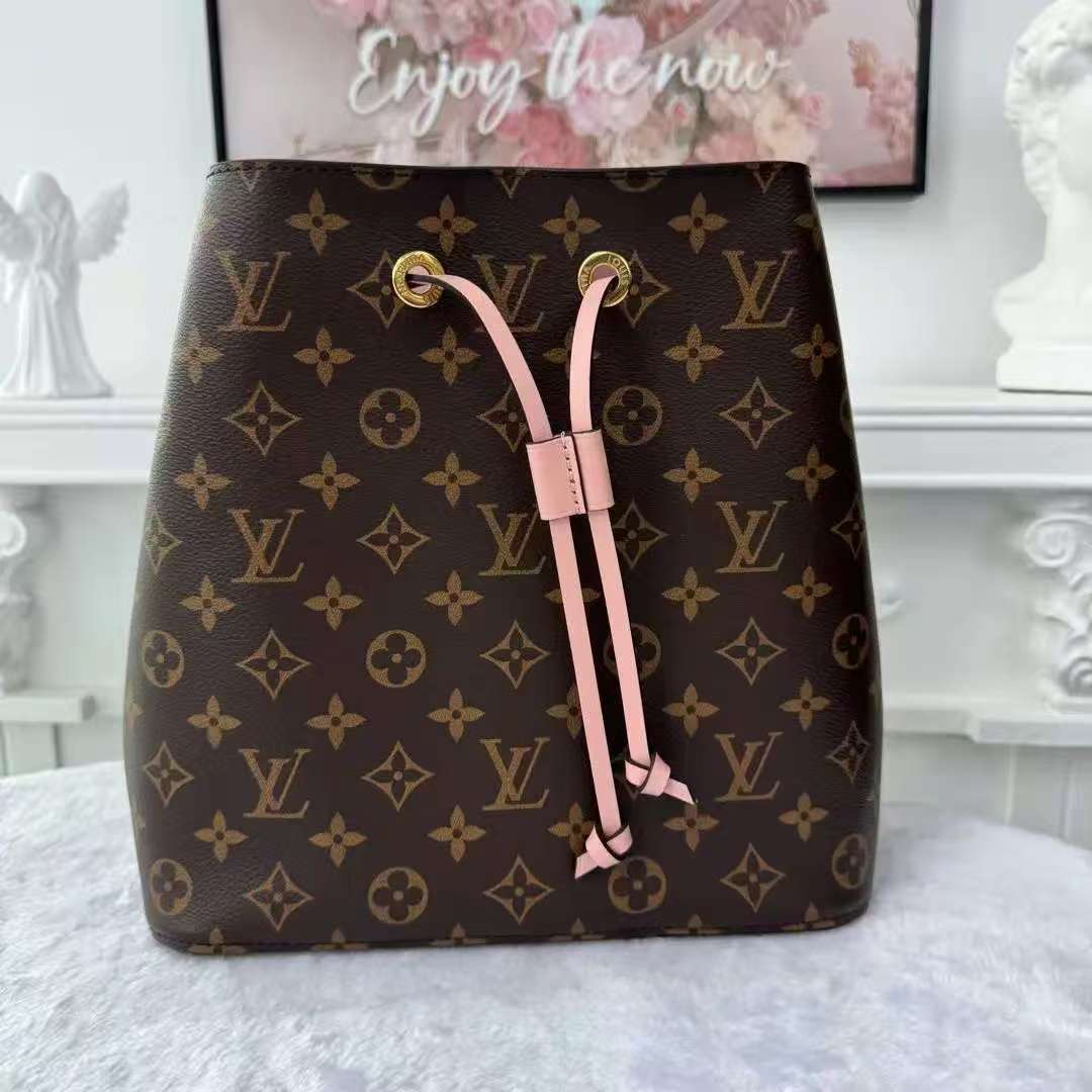 【#752】Pre-owned Louis Vuitton Neonoe Pink Monogram Canvas Medium Shoulder Bag BJ1101704085