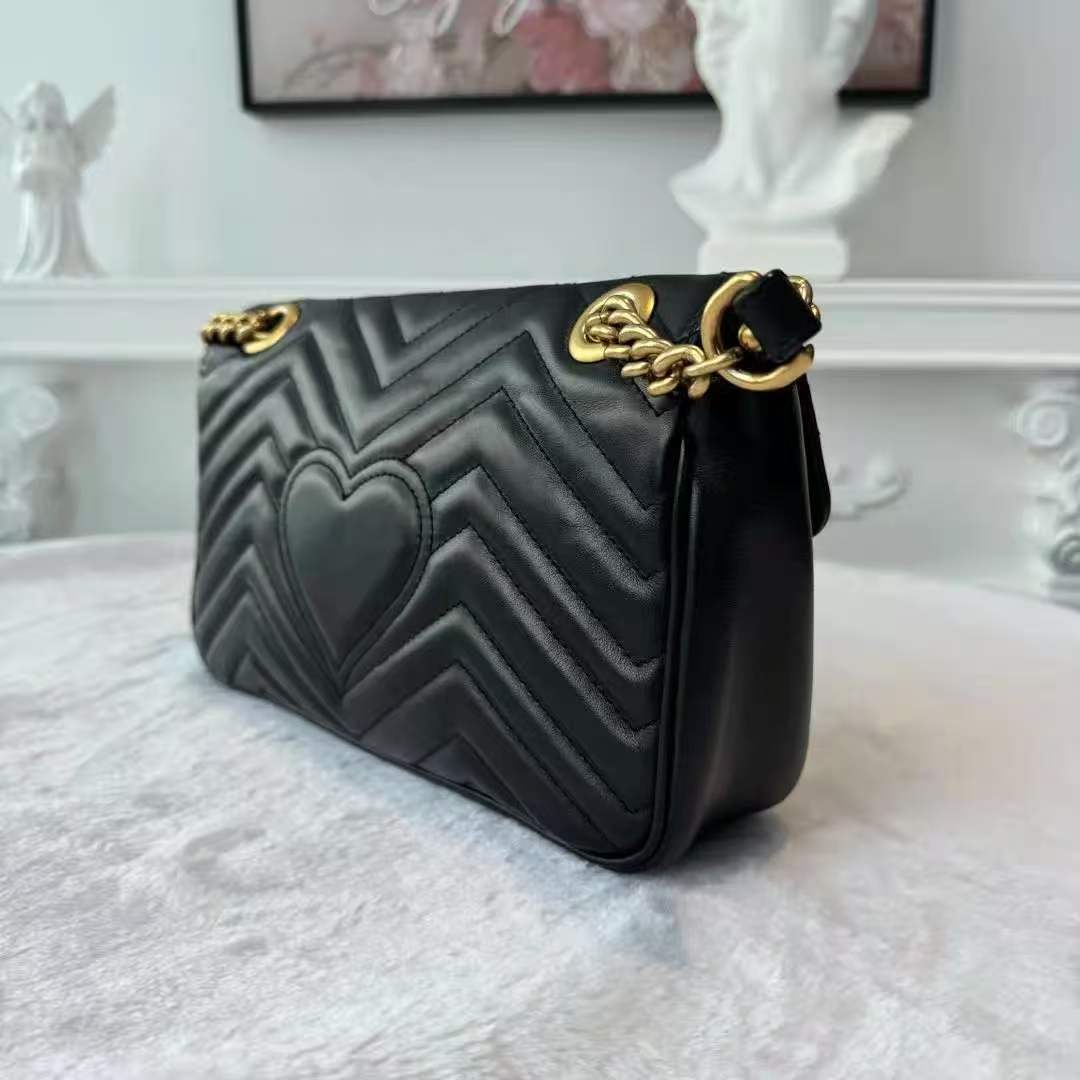 【#493】Pre-owned Gucci Marmont 26 Medium Size Calfskin Shoulder Bags BJ1101504060