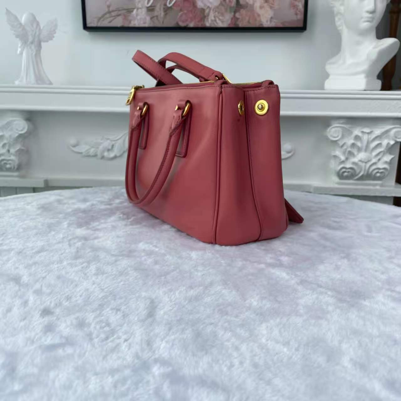 【#742】Pre-owned Prada Galleria Pink Calfskin Small Shoulder Bag BJ1109904025