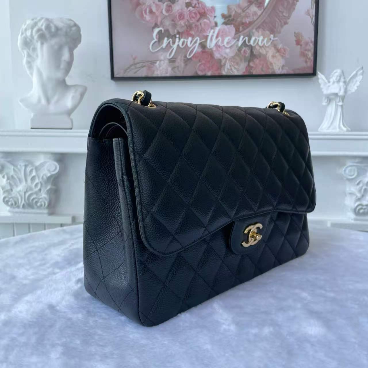 【#815】Pre-owned CHANEL Classic Flap Shoulder Bags BJ11020050388 Double Flap Jumbo Size