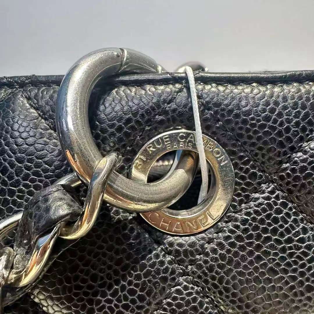 【#553】Pre-owned CHANEL Grand Shopping Tote Calfskin Black Tote  BJ11011050145