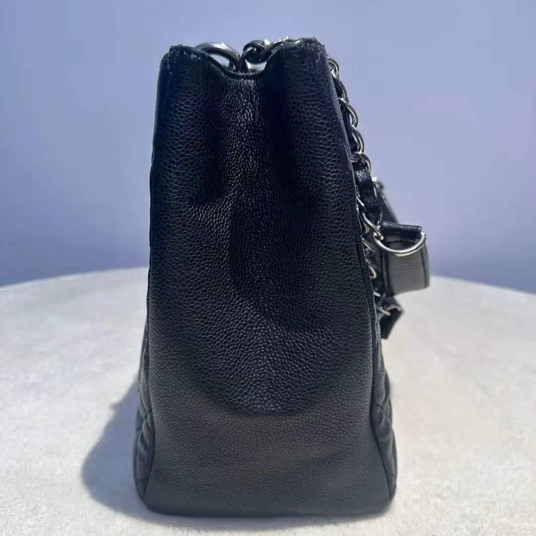 【#553】Pre-owned CHANEL Grand Shopping Tote Calfskin Black Tote  BJ11011050145