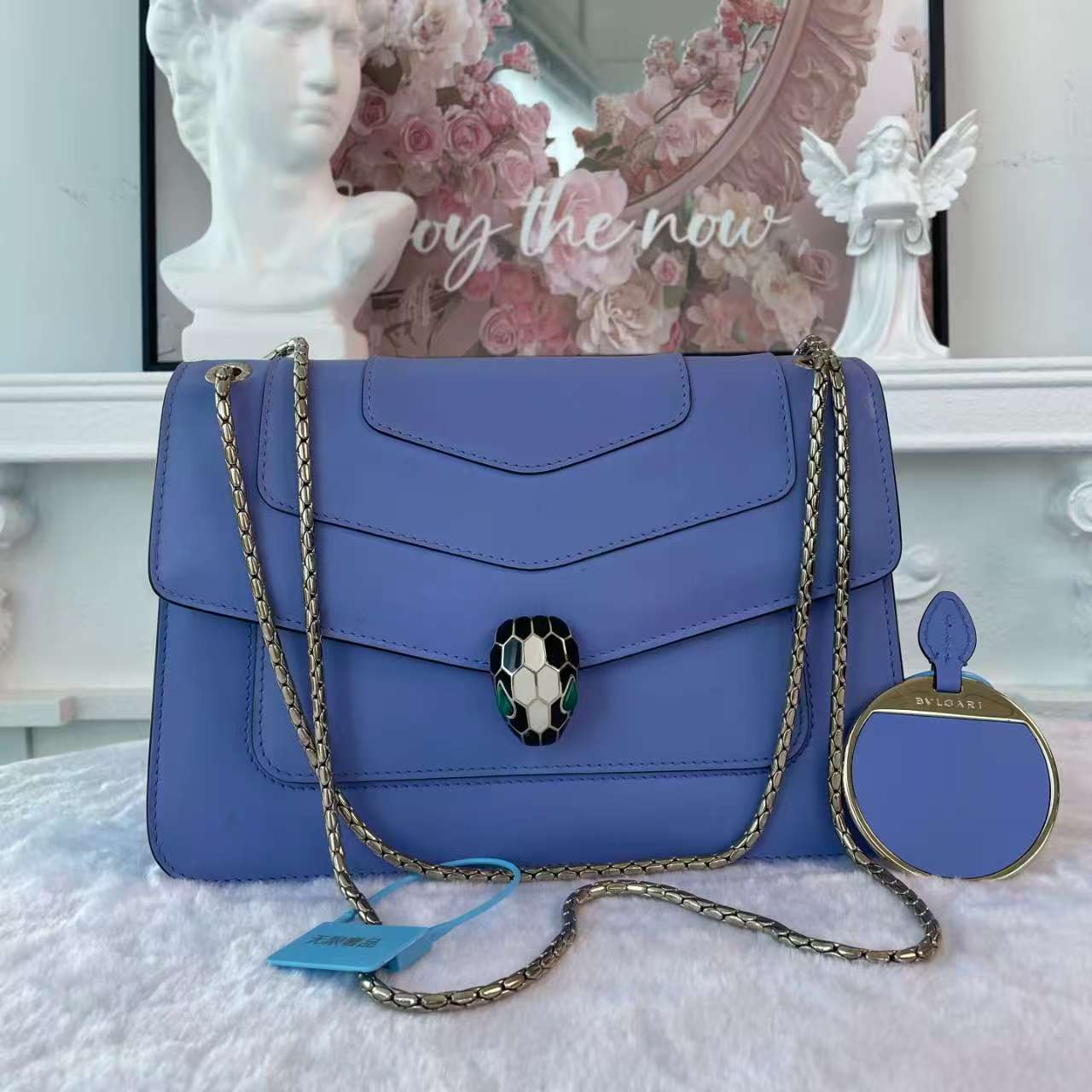 【#741】Pre-owned BVLGARI Serpenti Forever Purple Calfskin Shoulder Bag BJ1109904045