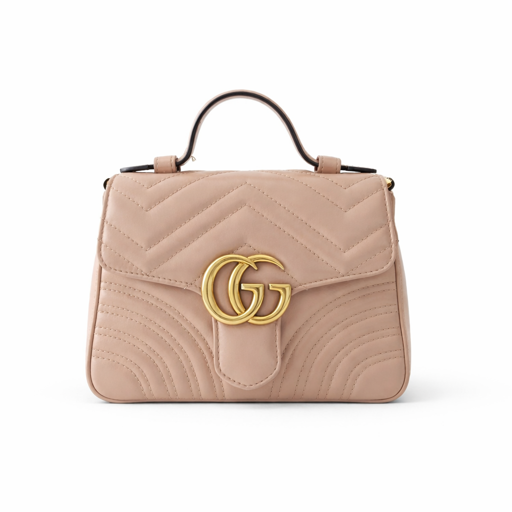 【#677】Pre-owned Gucci Marmont 22 Top handle Calfskin Small Golden Hardware Crossbody Bag BJ1101804048