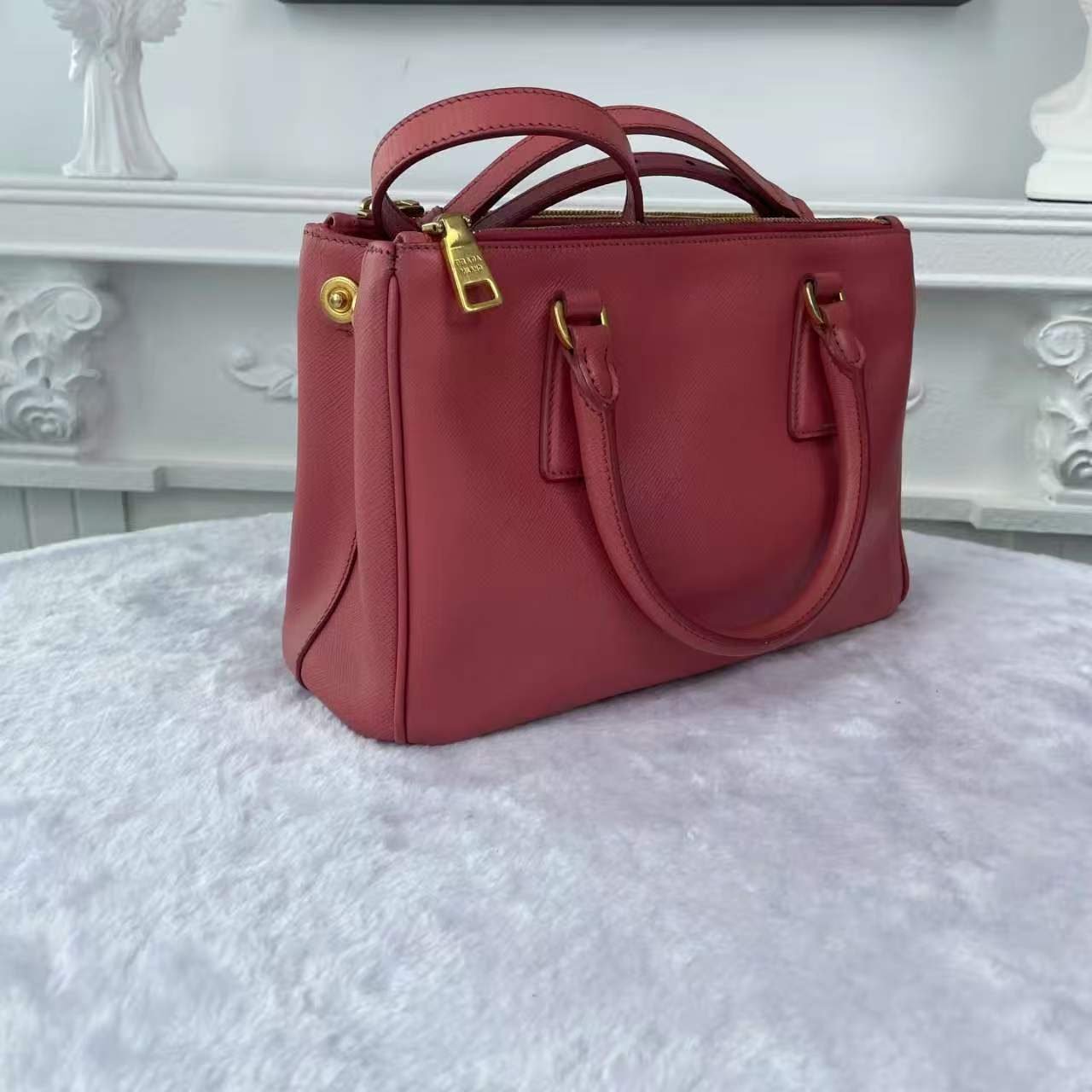 【#742】Pre-owned Prada Galleria Pink Calfskin Small Shoulder Bag BJ1109904025