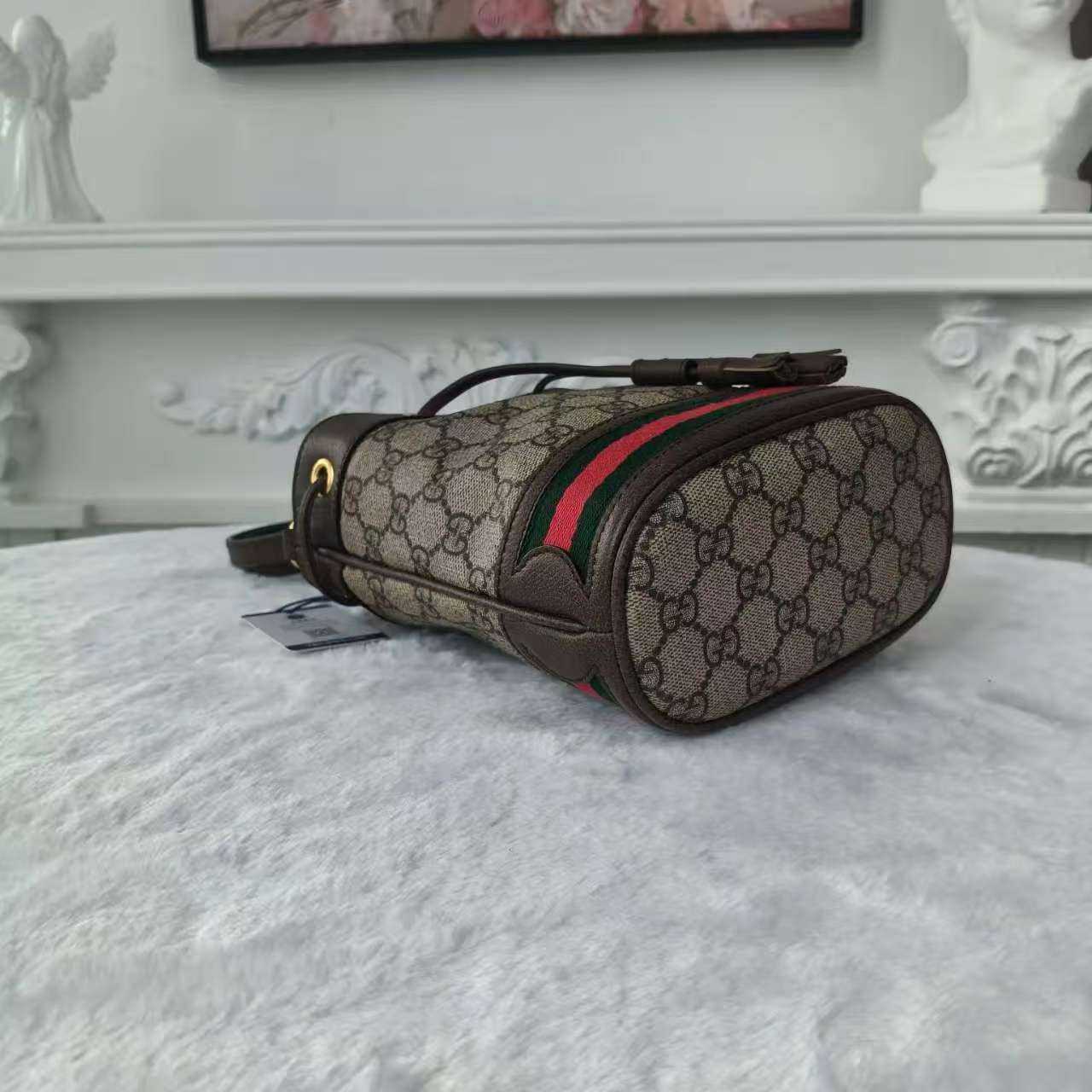 【#749】Pre-owend Gucci Ophidia Monogram Calfskin Mini Shoulder Bag BJ1109904040