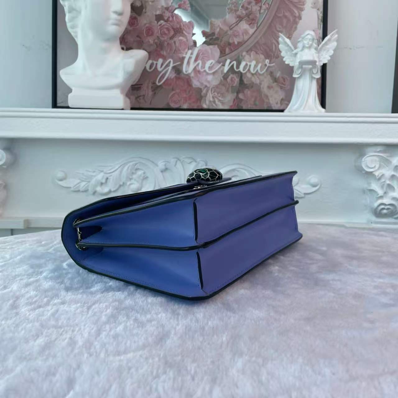 【#741】Pre-owned BVLGARI Serpenti Forever Purple Calfskin Shoulder Bag BJ1109904045