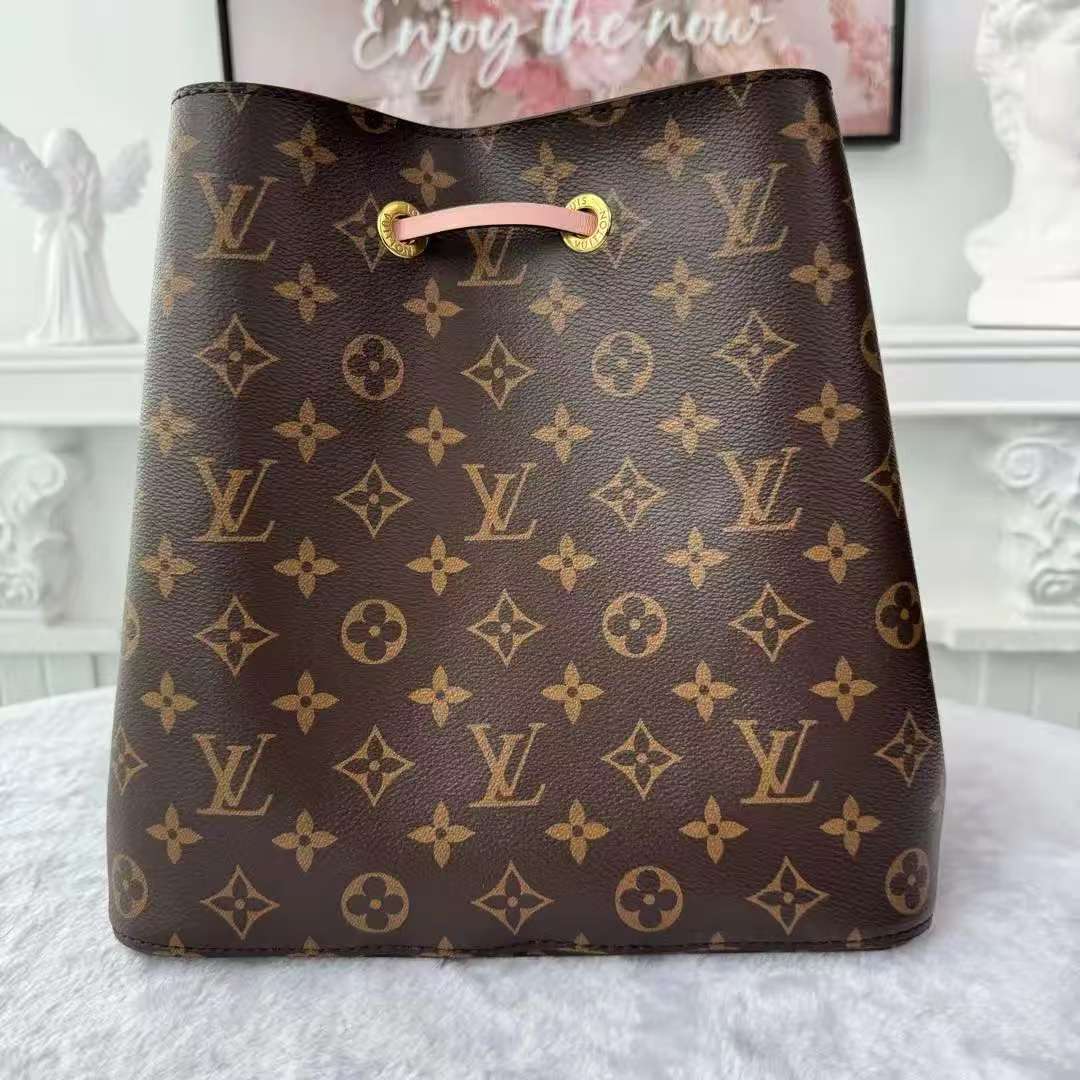 【#752】Pre-owned Louis Vuitton Neonoe Pink Monogram Canvas Medium Shoulder Bag BJ1101704085
