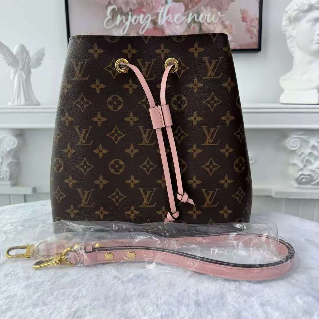 【#752】Pre-owned Louis Vuitton Neonoe Pink Monogram Canvas Medium Shoulder Bag BJ1101704085