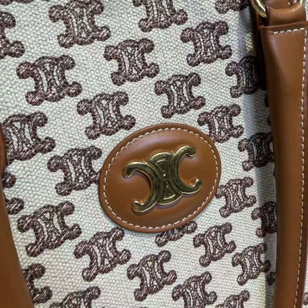 【#591】Pre-owned Celine Cabas Tote Triomephy Monogram Canvas BJ110990406