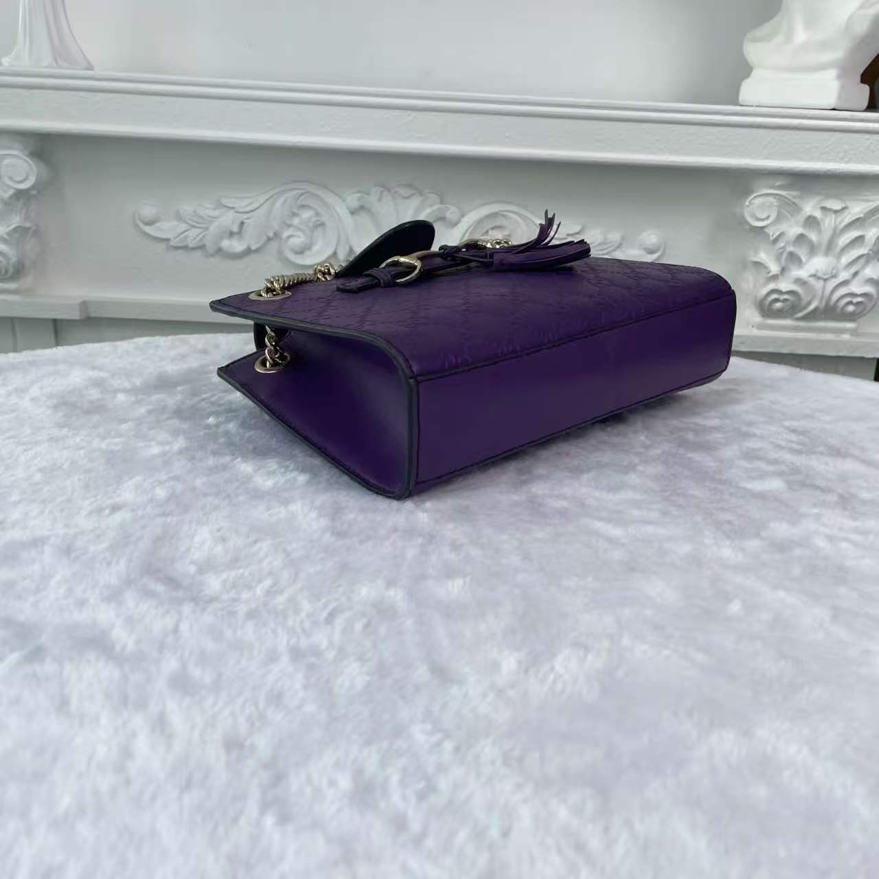 【#740】Pre-owned Gucci Emily Purple Calfskin Small Shoulder Bag BJ1109904030