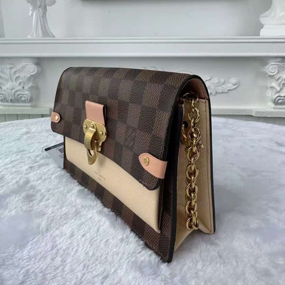 【#756】Pre-owned Louis Vuitton Vavin Damier Canvas&Calfskin WOC Crossbody Bag BJ1109904050