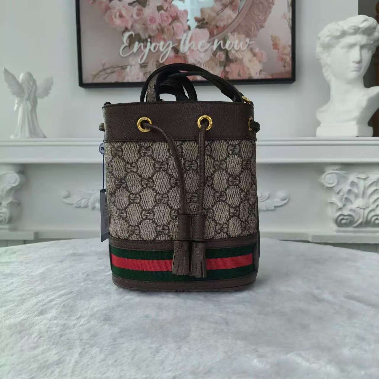 【#749】Pre-owend Gucci Ophidia Monogram Calfskin Mini Shoulder Bag BJ1109904040