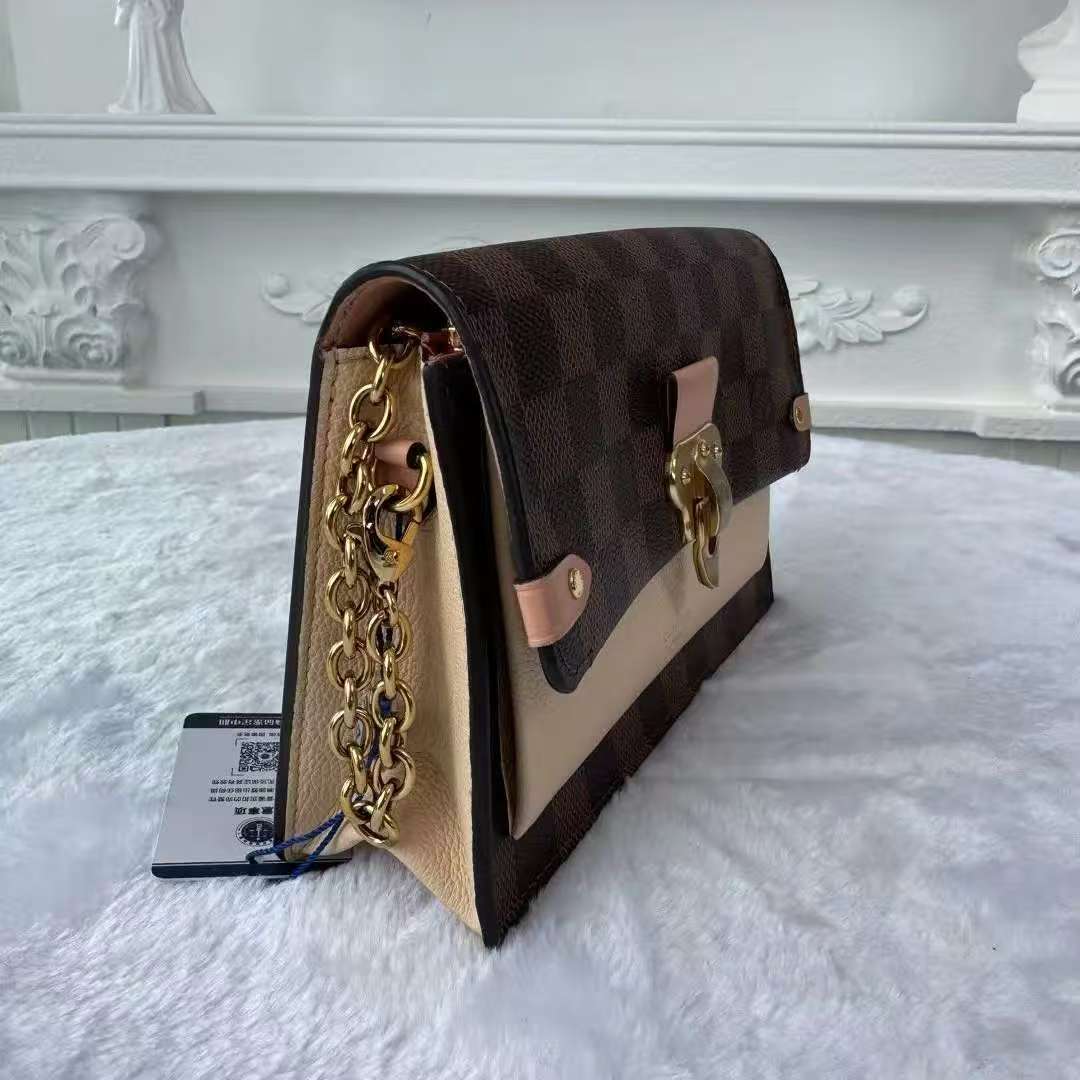 【#756】Pre-owned Louis Vuitton Vavin Damier Canvas&Calfskin WOC Crossbody Bag BJ1109904050