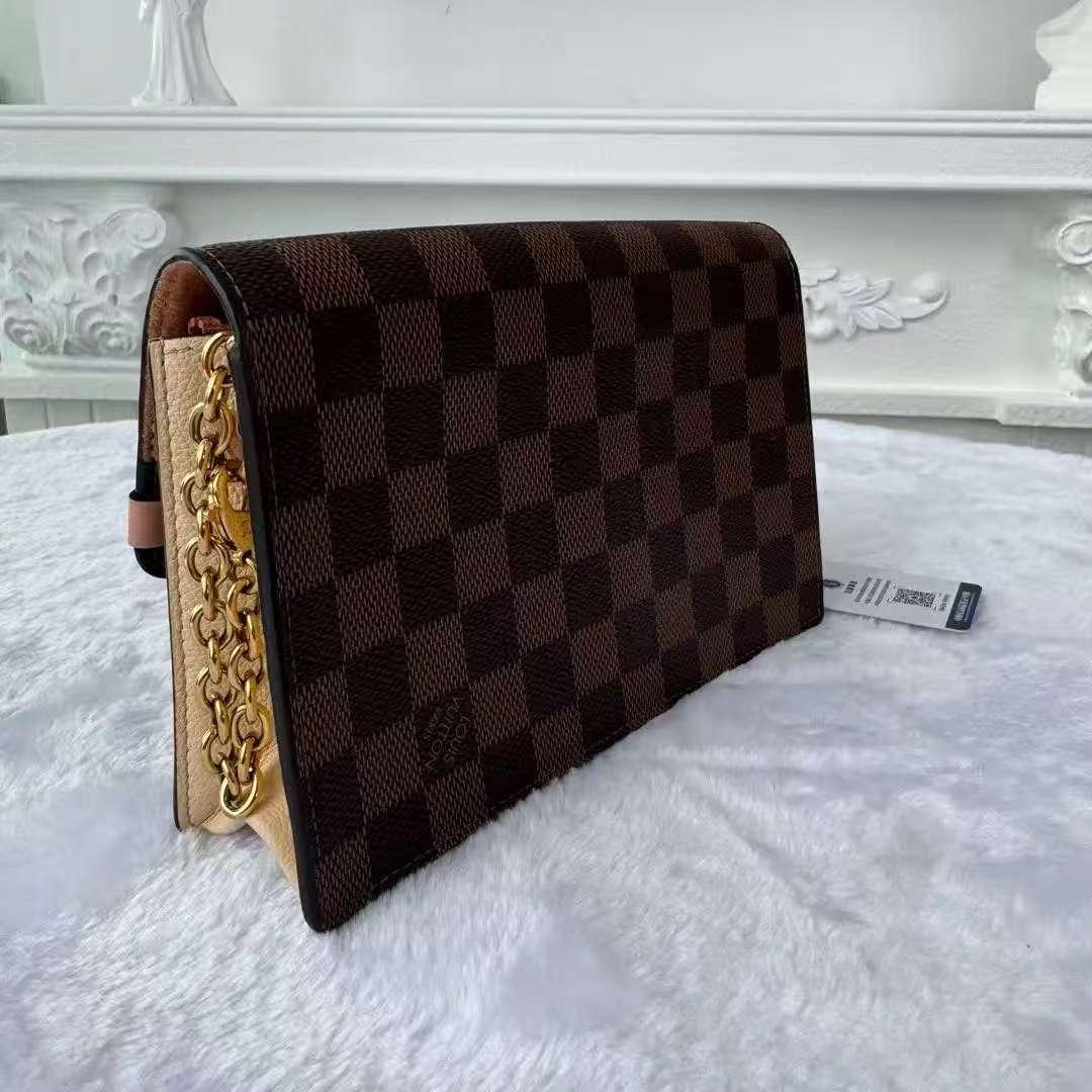 【#756】Pre-owned Louis Vuitton Vavin Damier Canvas&Calfskin WOC Crossbody Bag BJ1109904050