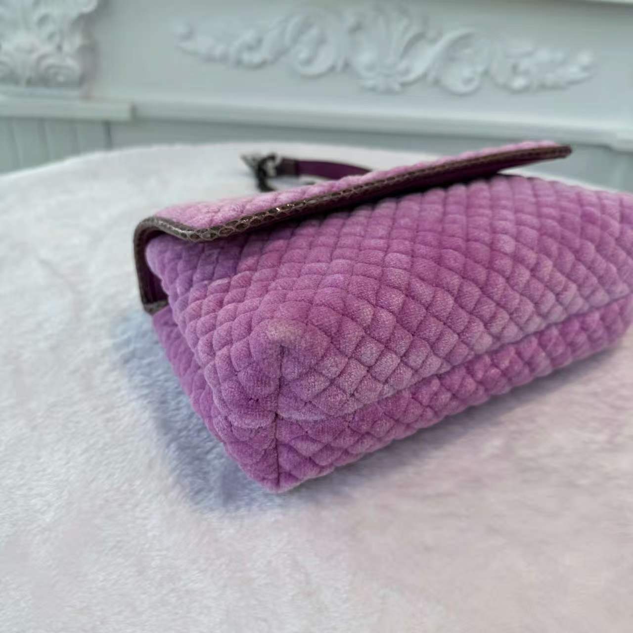 【#801】Pre-owned Bottega Veneta Velvet Purple Shoulder Bag BJ1109904025