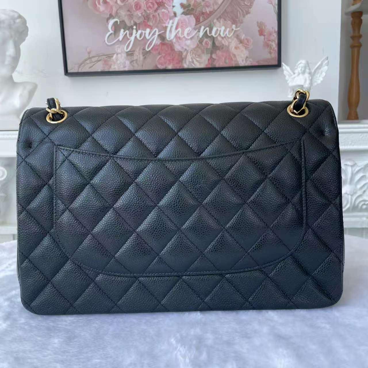【#815】Pre-owned CHANEL Classic Flap Shoulder Bags BJ11020050388 Double Flap Jumbo Size