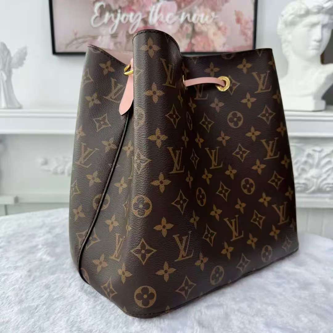 【#752】Pre-owned Louis Vuitton Neonoe Pink Monogram Canvas Medium Shoulder Bag BJ1101704085