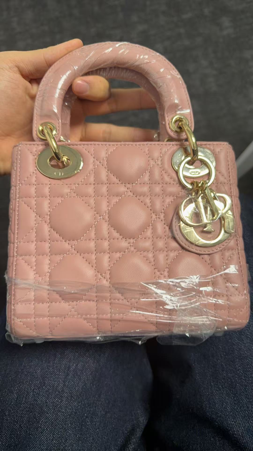 【#585】Pre-owned lady dior mini pink BJ1102205016 【installment #1 1350/2700】