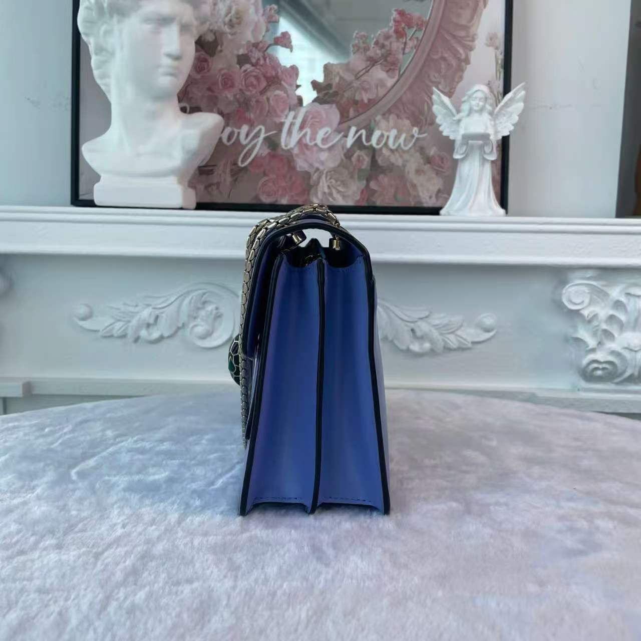 【#741】Pre-owned BVLGARI Serpenti Forever Purple Calfskin Shoulder Bag BJ1109904045