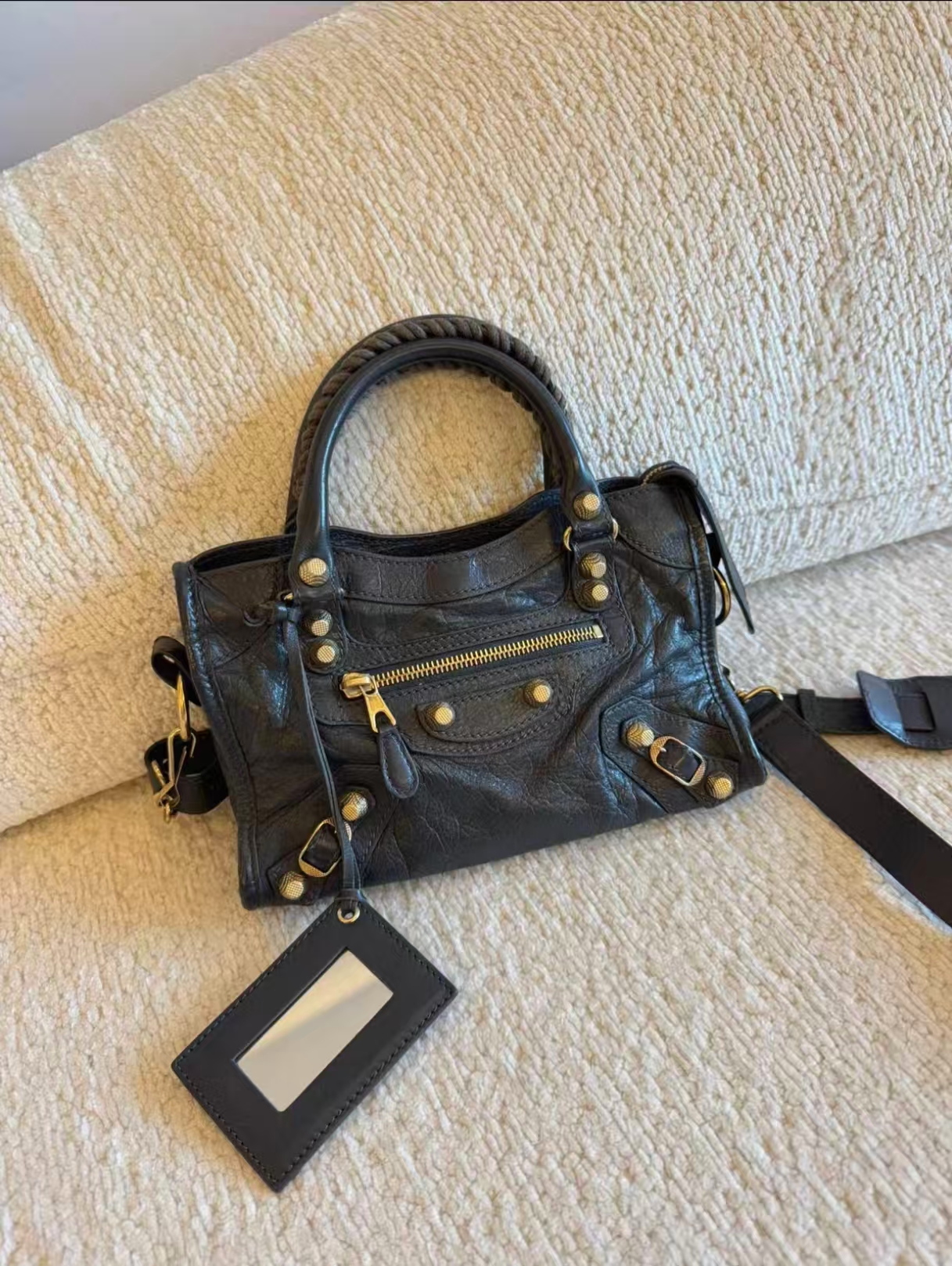 【#763】Pre-owned  Balenciaga City Mini Black Shoulder Bag BJ1109904055【Final Payment #2 1080$/1180$】