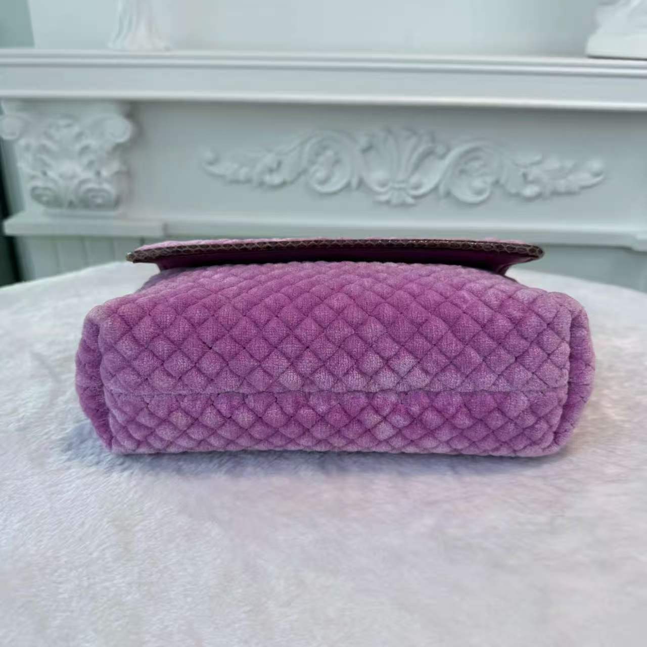 【#801】Pre-owned Bottega Veneta Velvet Purple Shoulder Bag BJ1109904025