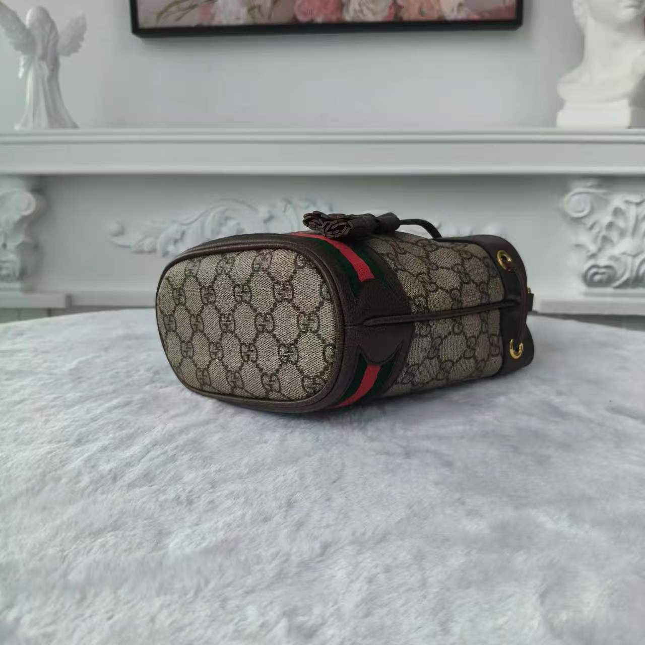 【#749】Pre-owend Gucci Ophidia Monogram Calfskin Mini Shoulder Bag BJ1109904040